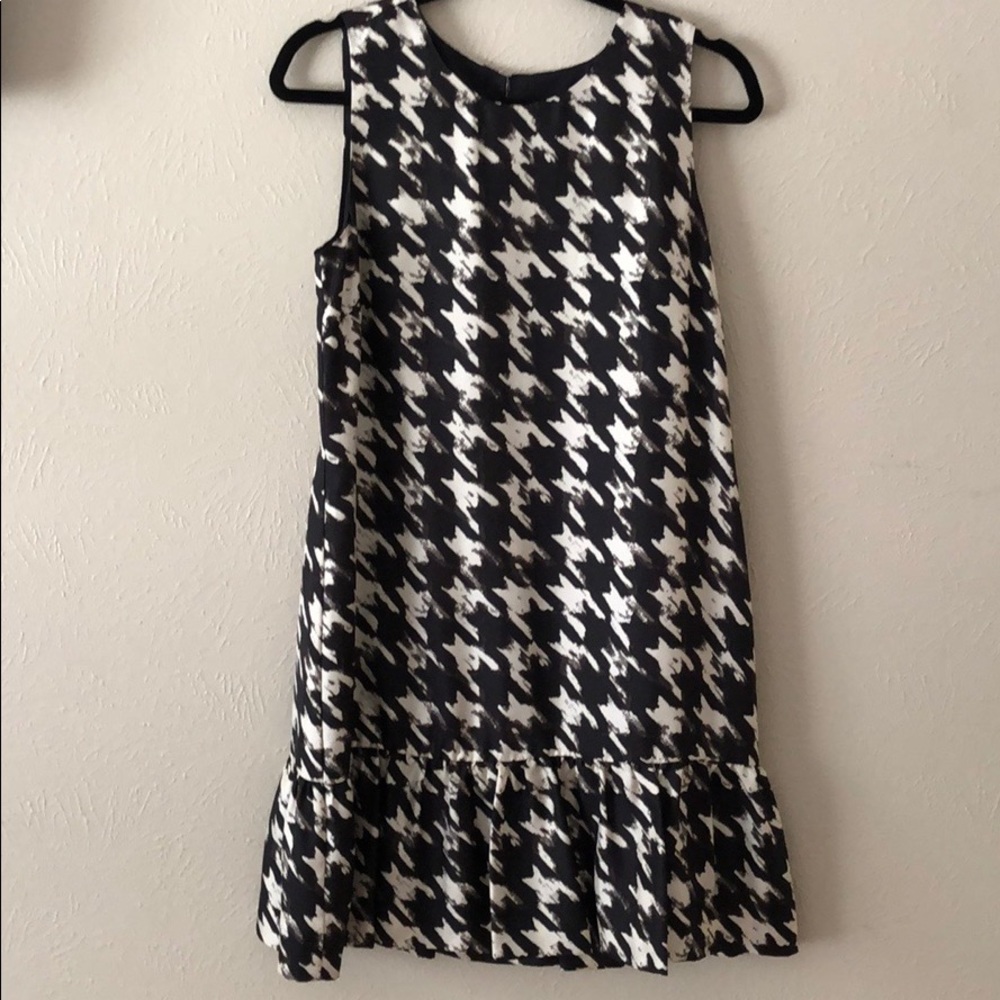 J. Crew Black and White Houndstooth Dress